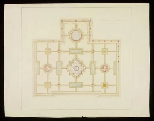 Ceiling of a drawing room at Rowfant, Crawley, by Crace