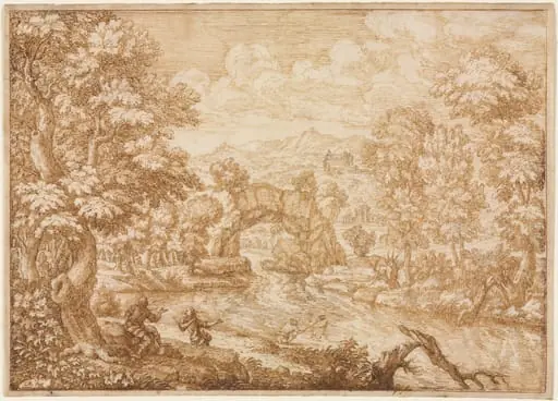 River Landscape with Arched Rock, by Crescenzio di Onofrio