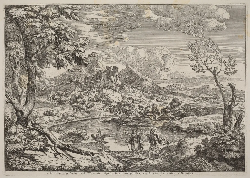 A Man Showing Mercury the Eagle of Jupiter, by Crescenzio Onofri, ink, 1696