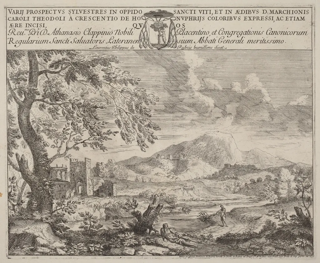 The Flutist, by Crescenzio Onofri, ink, 1696