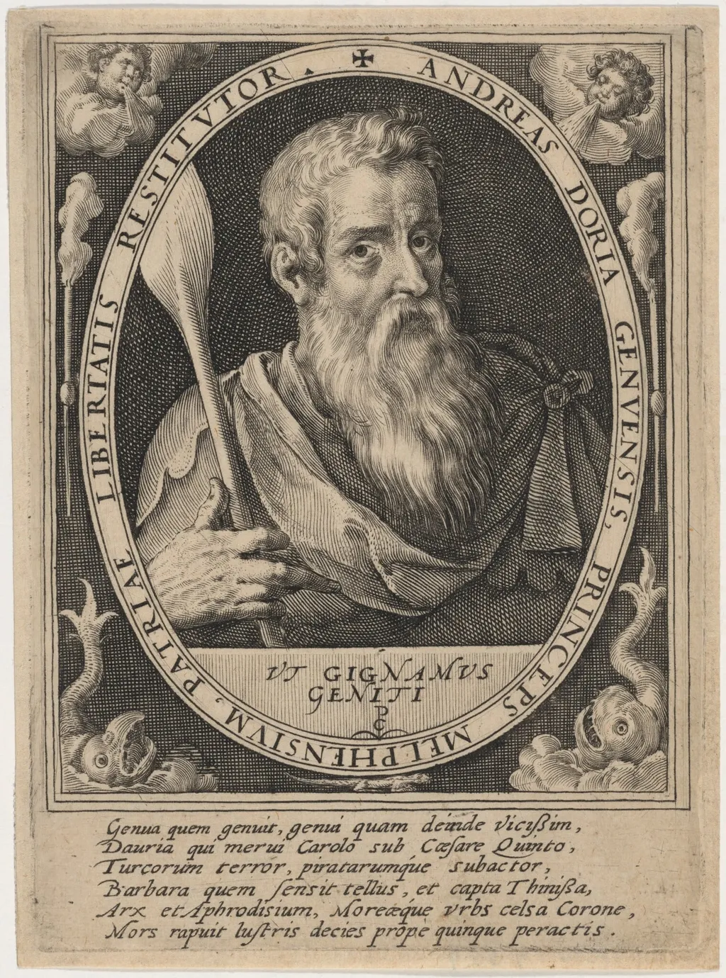 Andrea Doria, by Crispijn van de Passe I, ink, 1598