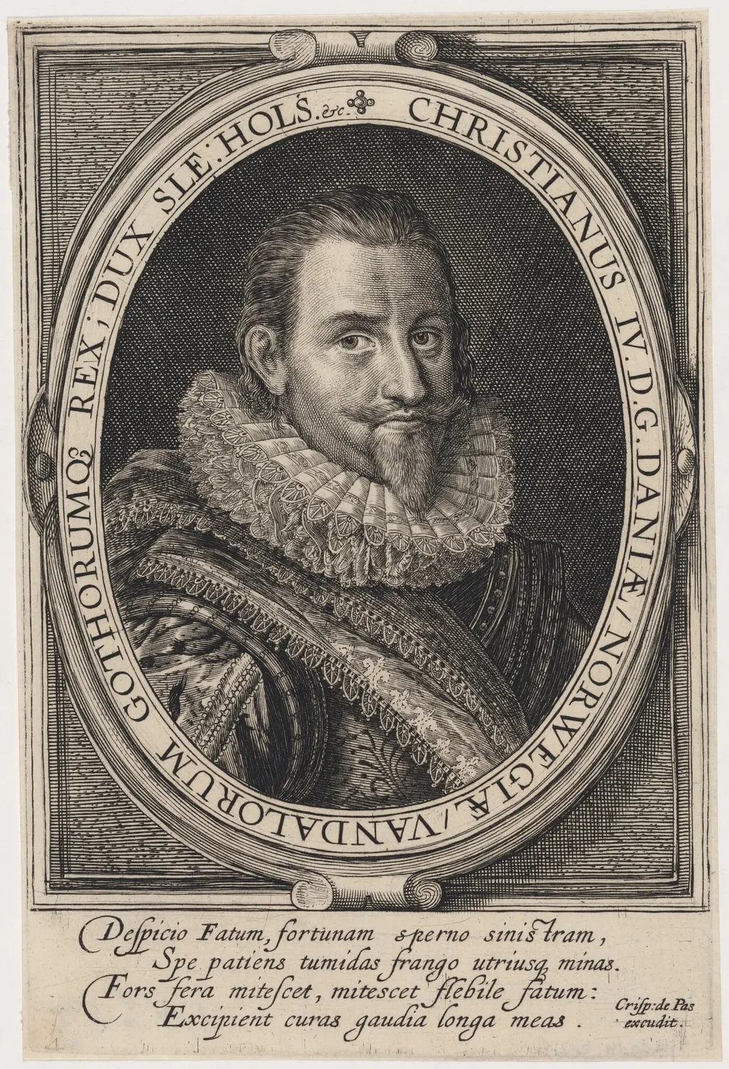 Christian IV, King of Denmark, by Crispijn van de Passe I, ink, 1601