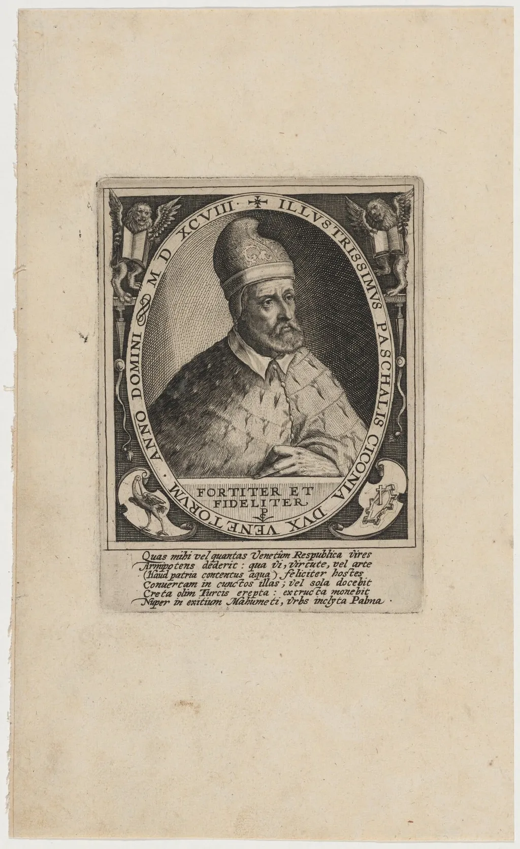 Ciconia (Paschalis), by Crispijn van de Passe I, ink, 1598