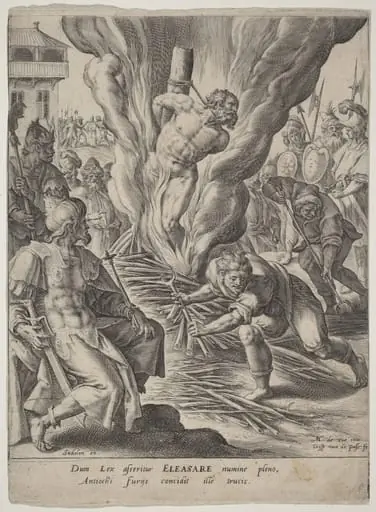Eleazar Burned by Antiochus, by Crispijn van de Passe I