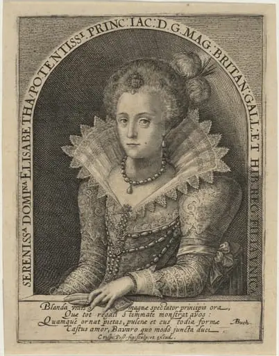 Elizabeth, Princess, Wife of the Elector Palatine Frederick V, King of Bohemia, by Crispijn van de Passe I