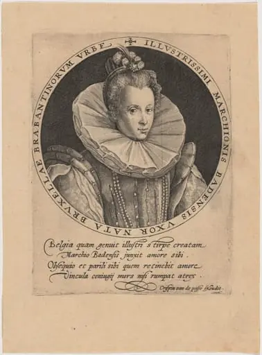 Elizabeth van Pallandt, Countess of Culemborg, Wife of Jacob, Margrave of Baden, by Crispijn van de Passe I