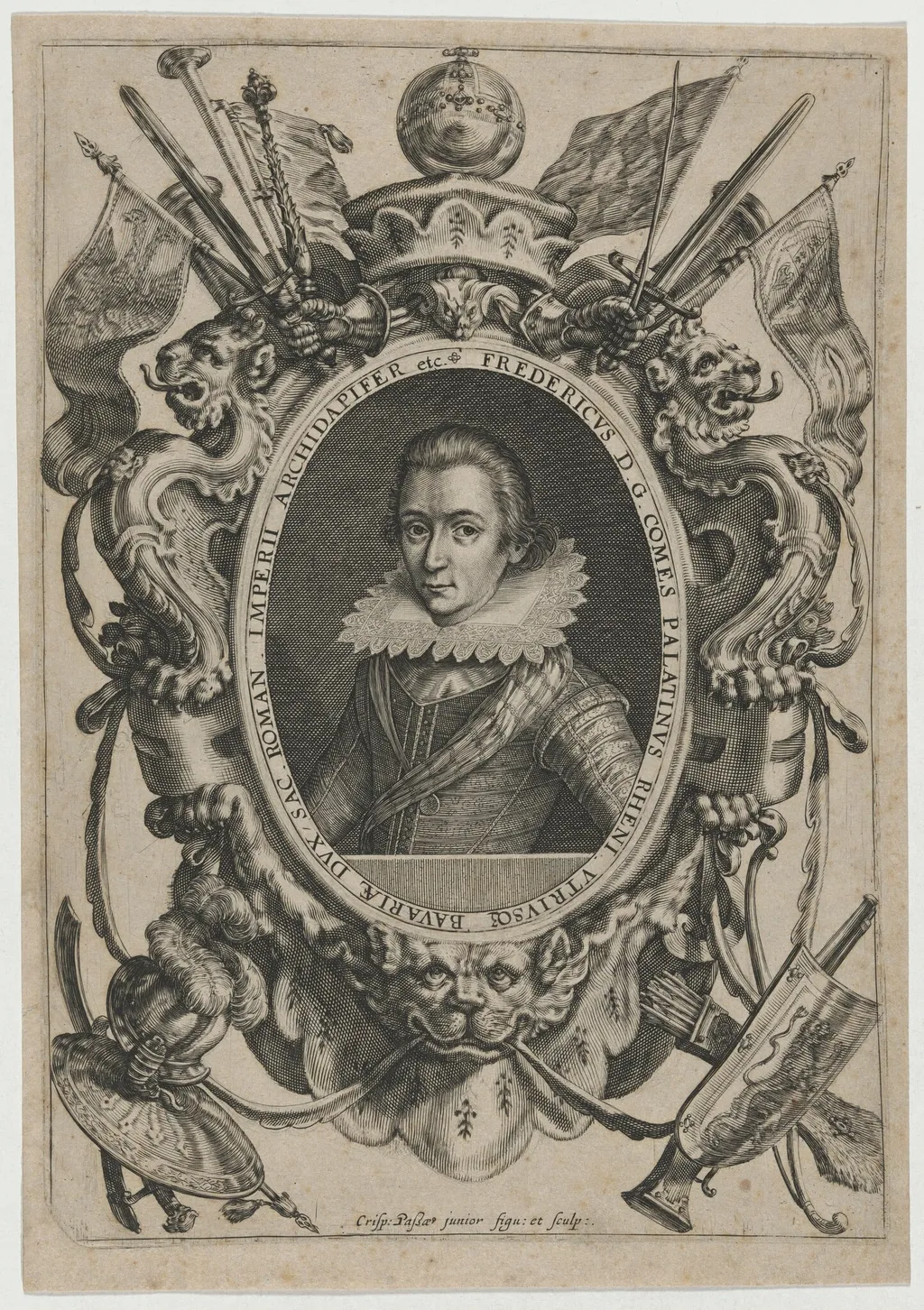 Frederick V, Elector Palatine, King of Bohemia, by Crispijn van de Passe I, ink, 1601