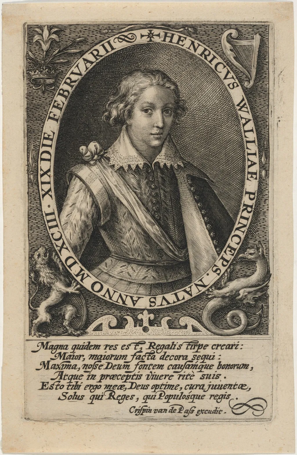 Henry Frederick, Prince of Wales, by Crispijn van de Passe I, ink, 1604