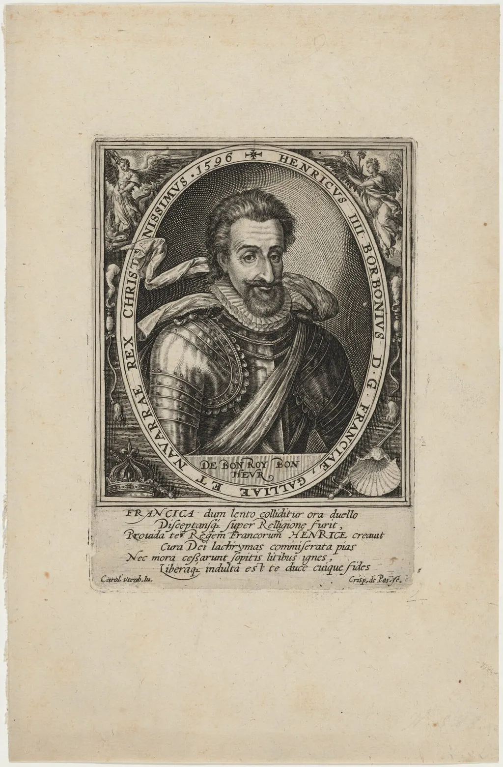 Henry IV, King of France, by Crispijn van de Passe I, ink, 1598