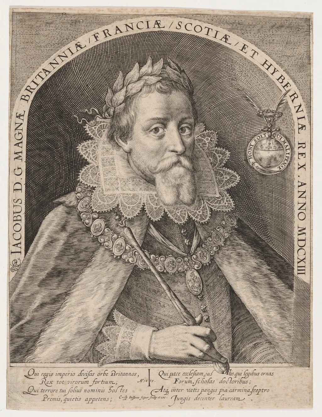 James I, King of England, by Crispijn van de Passe I, ink, 1613