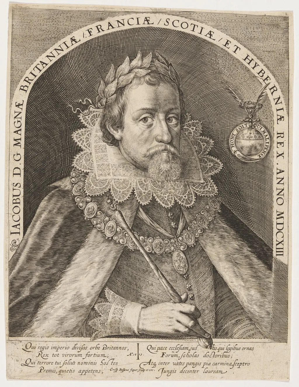 James I, King of England, by Crispijn van de Passe I, ink, 1601