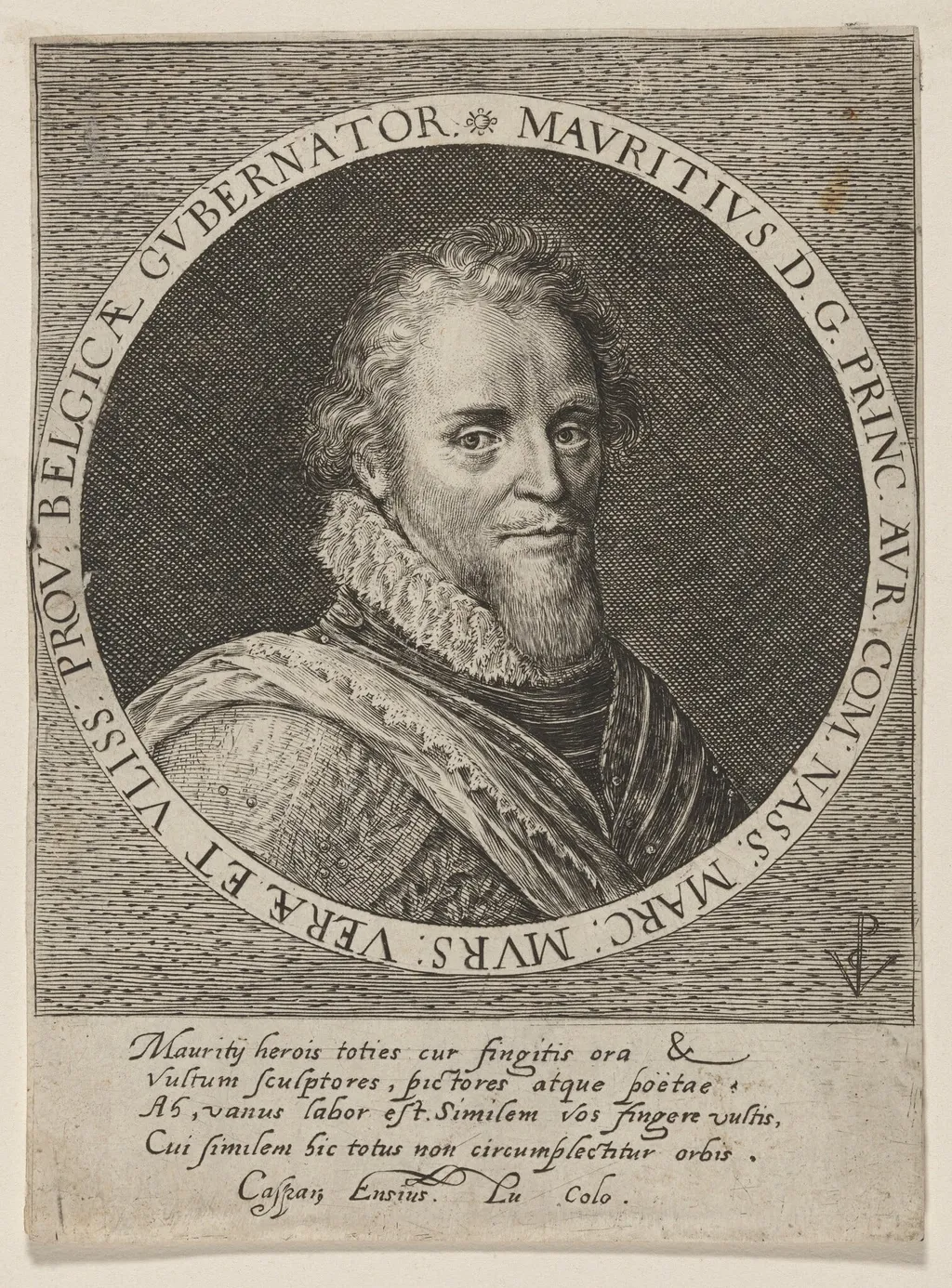 Maurice of Nassau, Prince of Orange, by Crispijn van de Passe I, ink, 1601