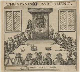 The Spanish Parliament from Vox Populi Eoricum, by Thomas Scott, by Crispijn van de Passe I, 1624