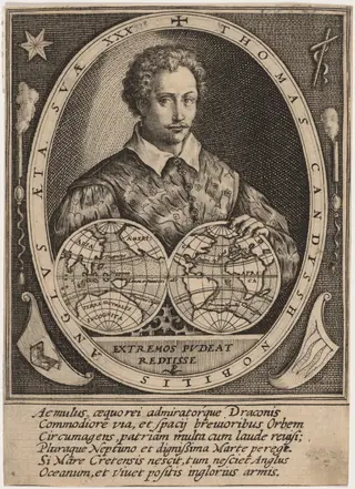 Thomas Cavendish, by Crispijn van de Passe I, 1598