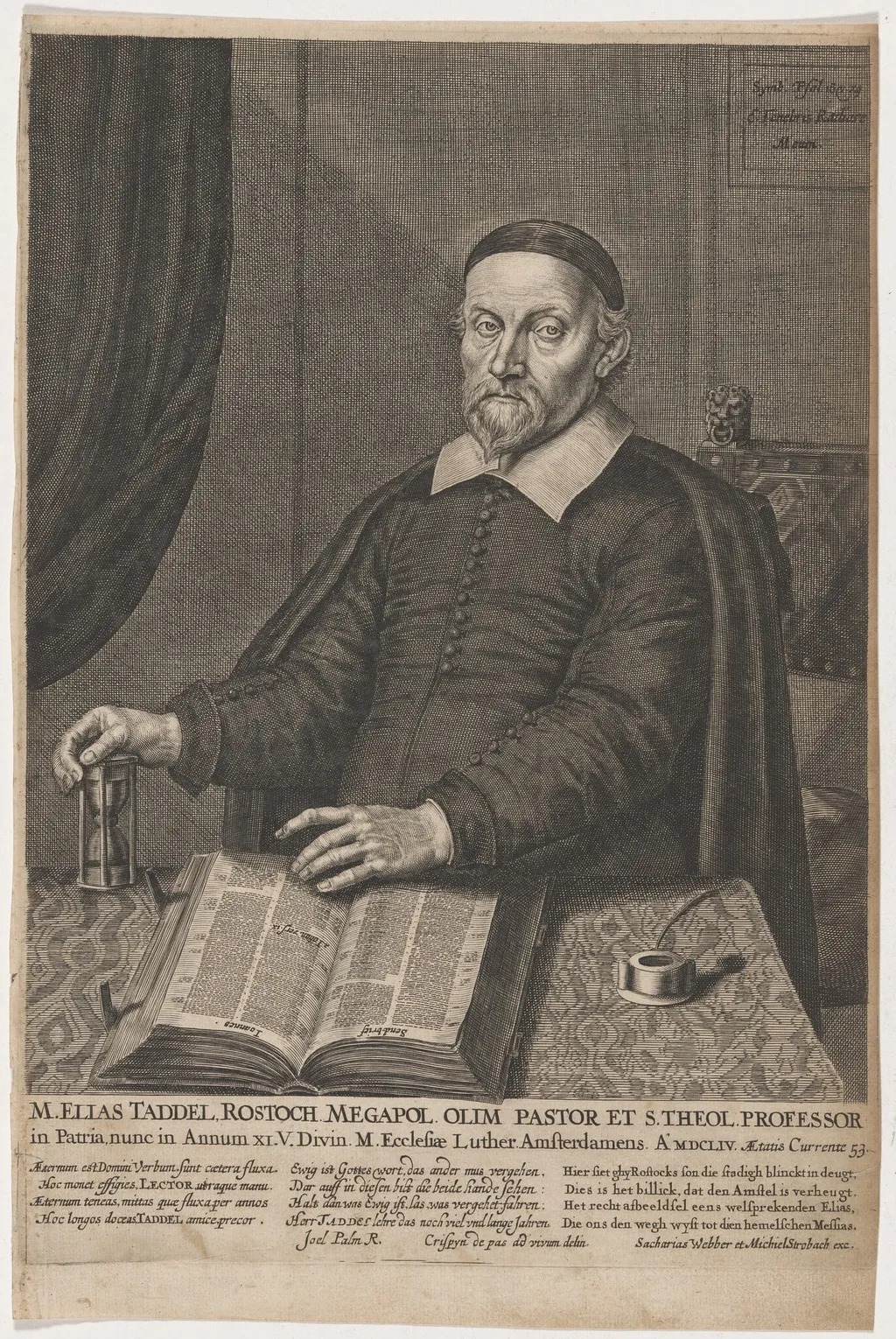 Elias Taddel, by Crispijn van de Passe II, ink, 1634