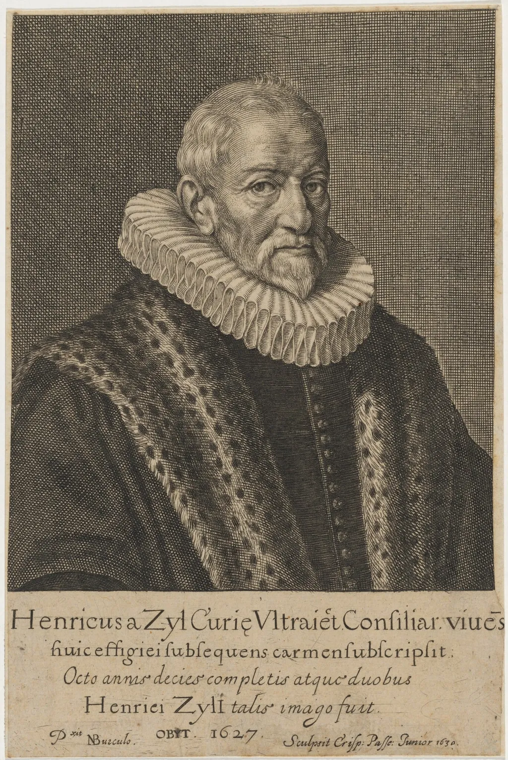 Henricus a Zijll, by Crispijn van de Passe II, ink, 1630