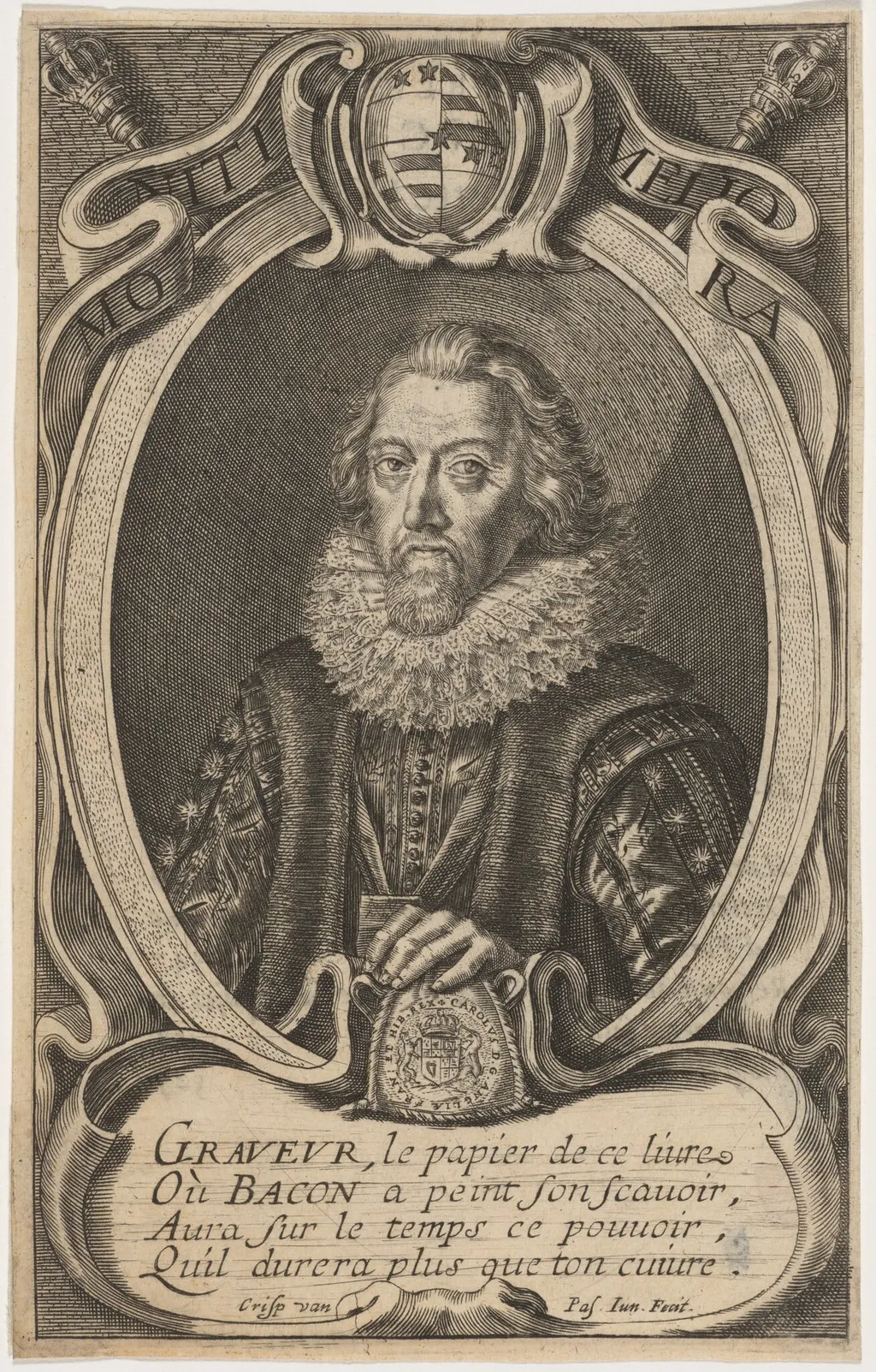 Sir Francis Bacon, by Crispijn van de Passe II, ink, 1634