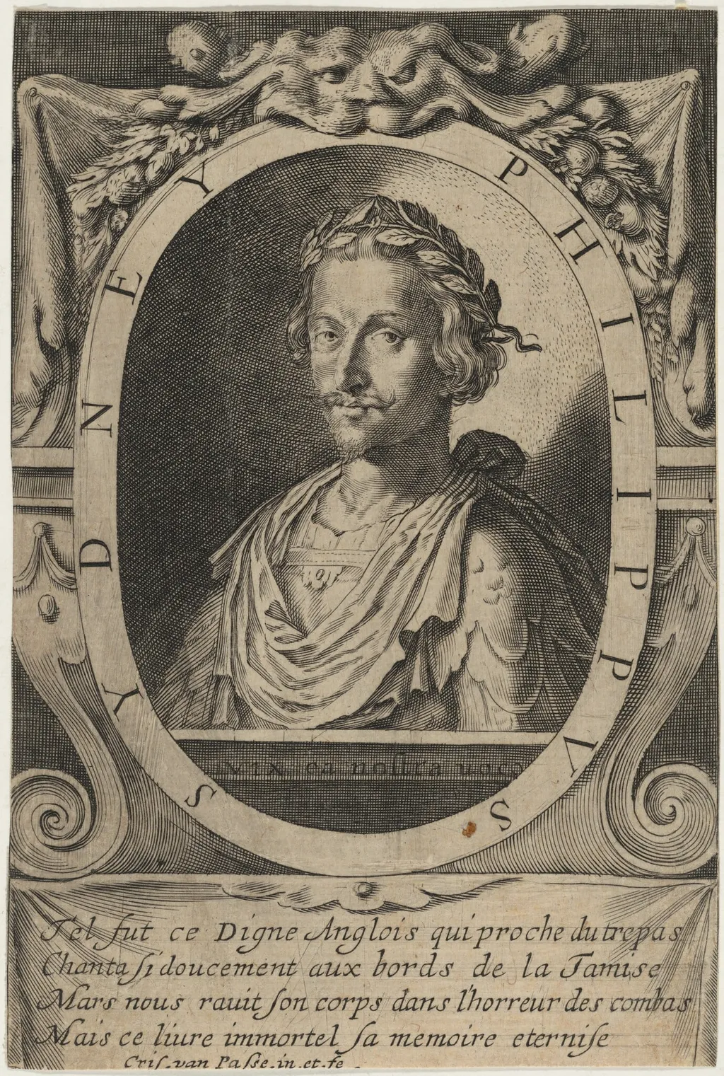 Sir Philip Sidney, by Crispijn van de Passe II, ink, 1634