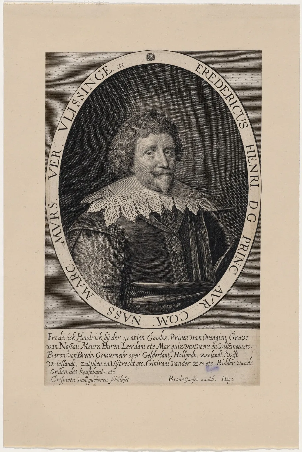 Frederick Henry of Nassau, by Crispyn van den Queboorn, ink, 1628