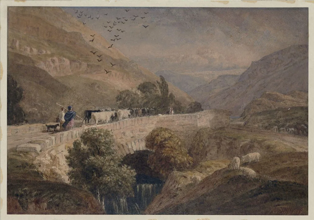 Landscape, by Cristall, watercolor, 1836