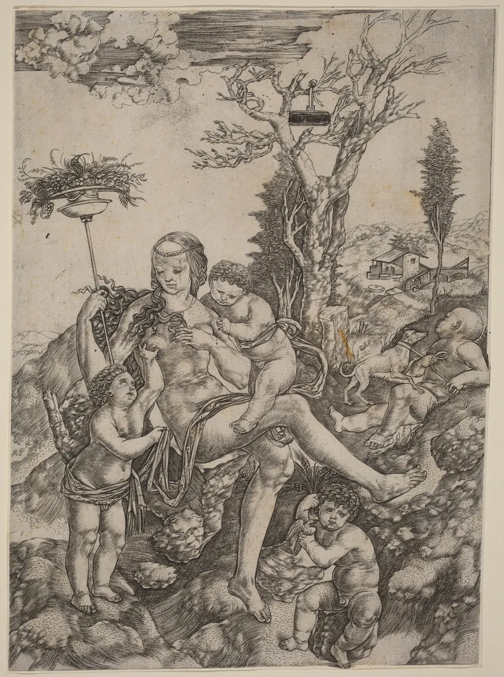 Allegory of Mother Earth, by Cristofano Robetta, ink, 1498