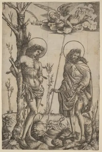 Saint Sebastian and Saint Roch, by Cristofano Robetta