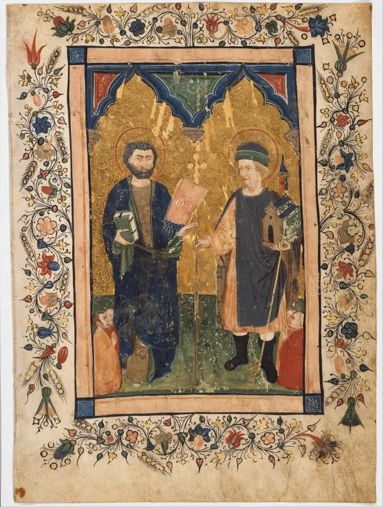 Saint Mark the Evangelist and Saint Sinibaldus Venerated by Members of a Lay Confraternity, by Cristoforo Cortese