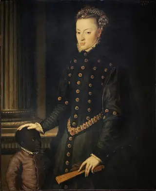Portrait of Joanna of Austria 1535-1573, daughter of emperor Charles V, by Cristóvão de Morais, 1551