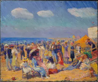 Crowd at the Seashore, by William James Glackens