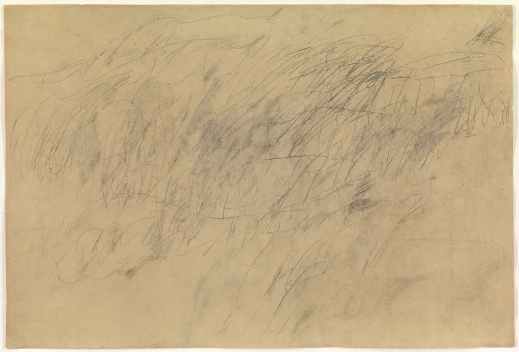 Untitled, by Cy Twombly, graphite, 1955