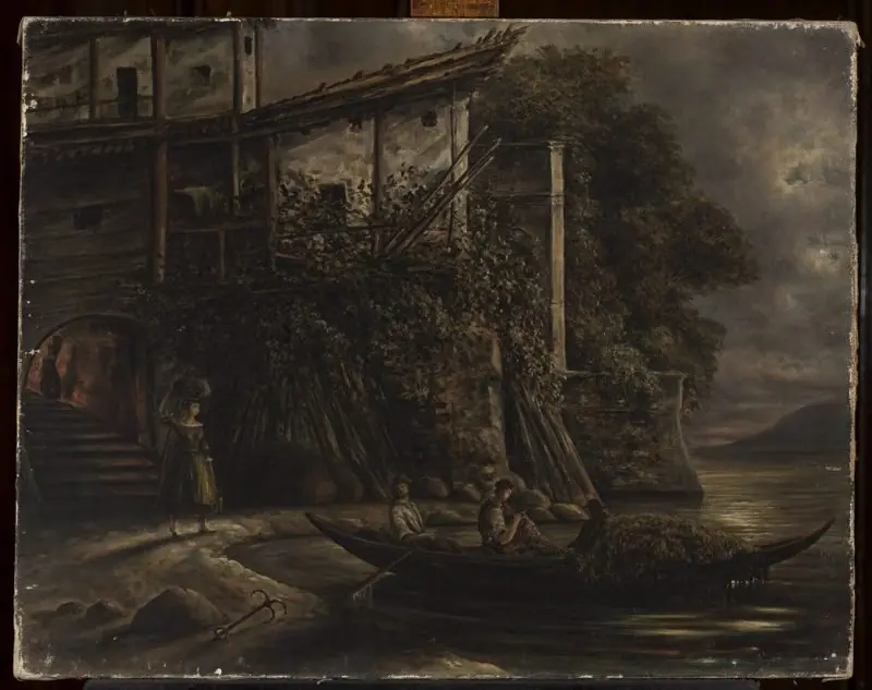 Fishermen embarking at night, by Cyprian Lachnicki