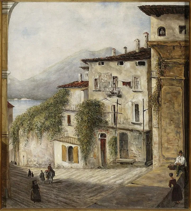 View of Bellagio, by Cyprian Lachnicki, oil, 1868