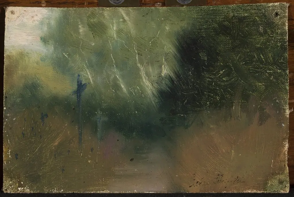 Graveyard at dusk, by Czesław Pełczyński