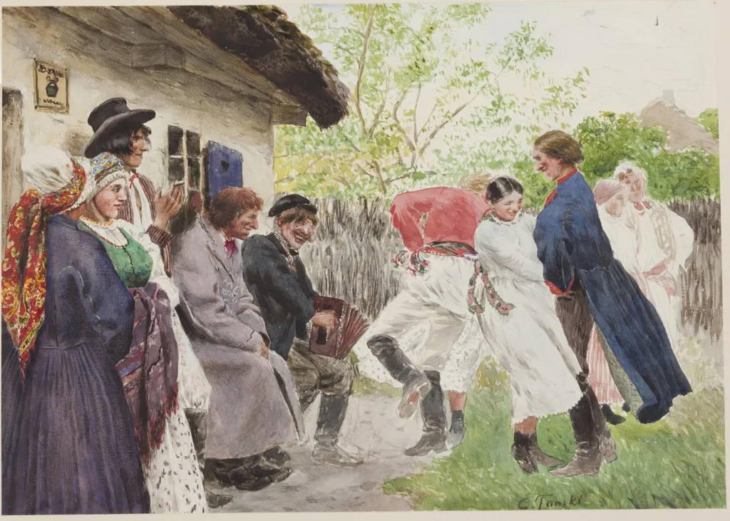 Dances, by Czesław Tański, watercolor, 1912
