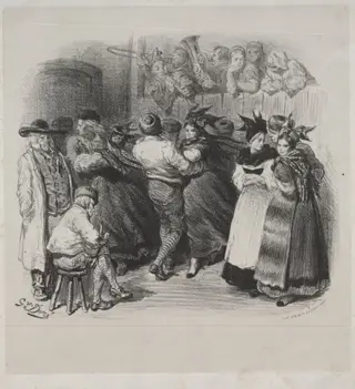 Musical Works of Ernest Doré:  Souvenir of Alsace, Alsatian Dance - Title Page, by Gustave Doré, 1804