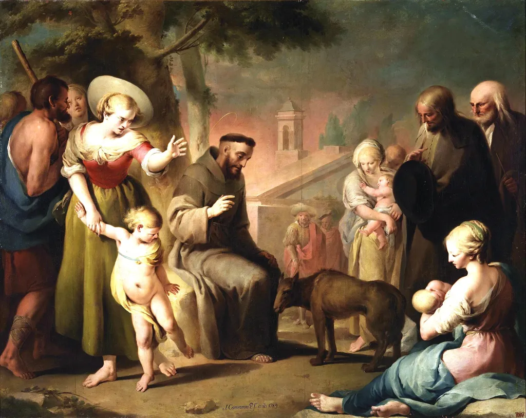 La conversión del lobo de Gubbio, by José Camarón y Bonanat, oil, 1795