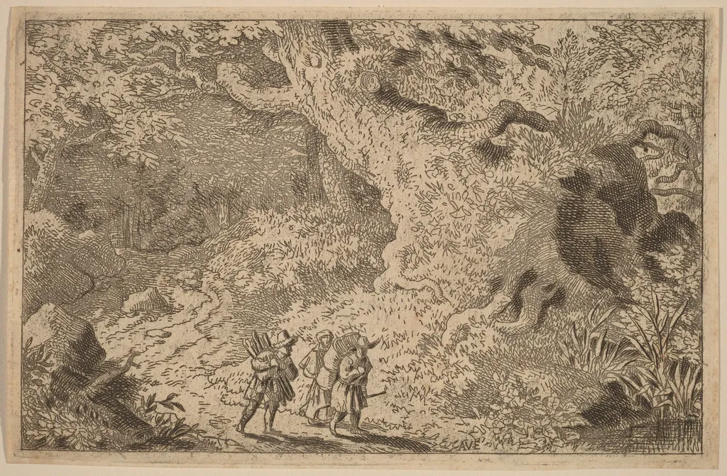 A Thick Forest, by Allart van Everdingen, ink, 1650