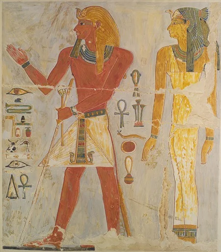 Thutmose I and His Mother Seniseneb, detail