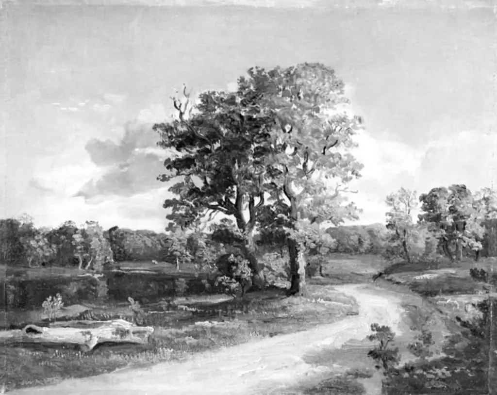 Landscape near Hammermøllen. Study, by Dankvart Dreyer, oil, 1843