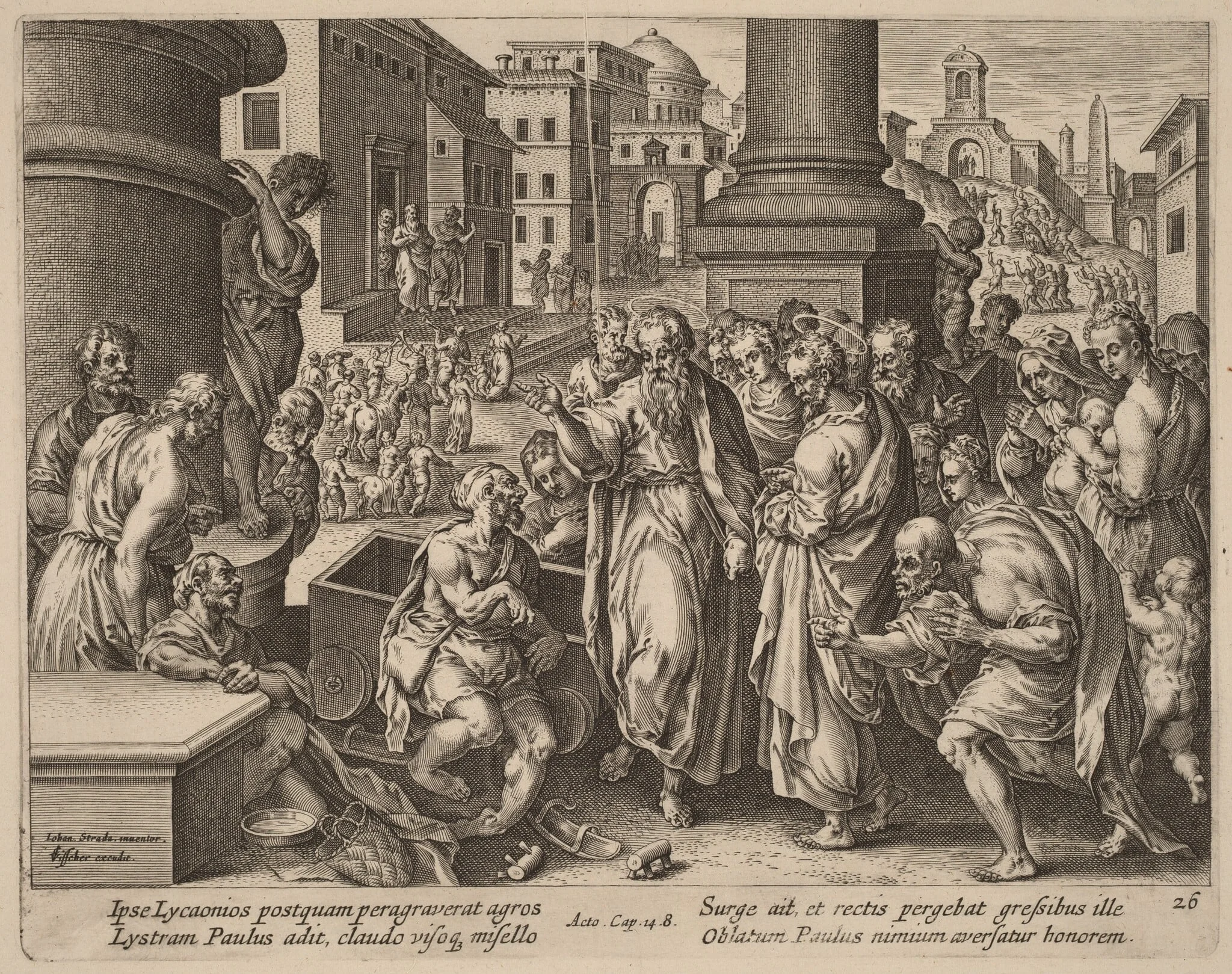 Saint Paul Heals the Lame Man at Lystra, detail