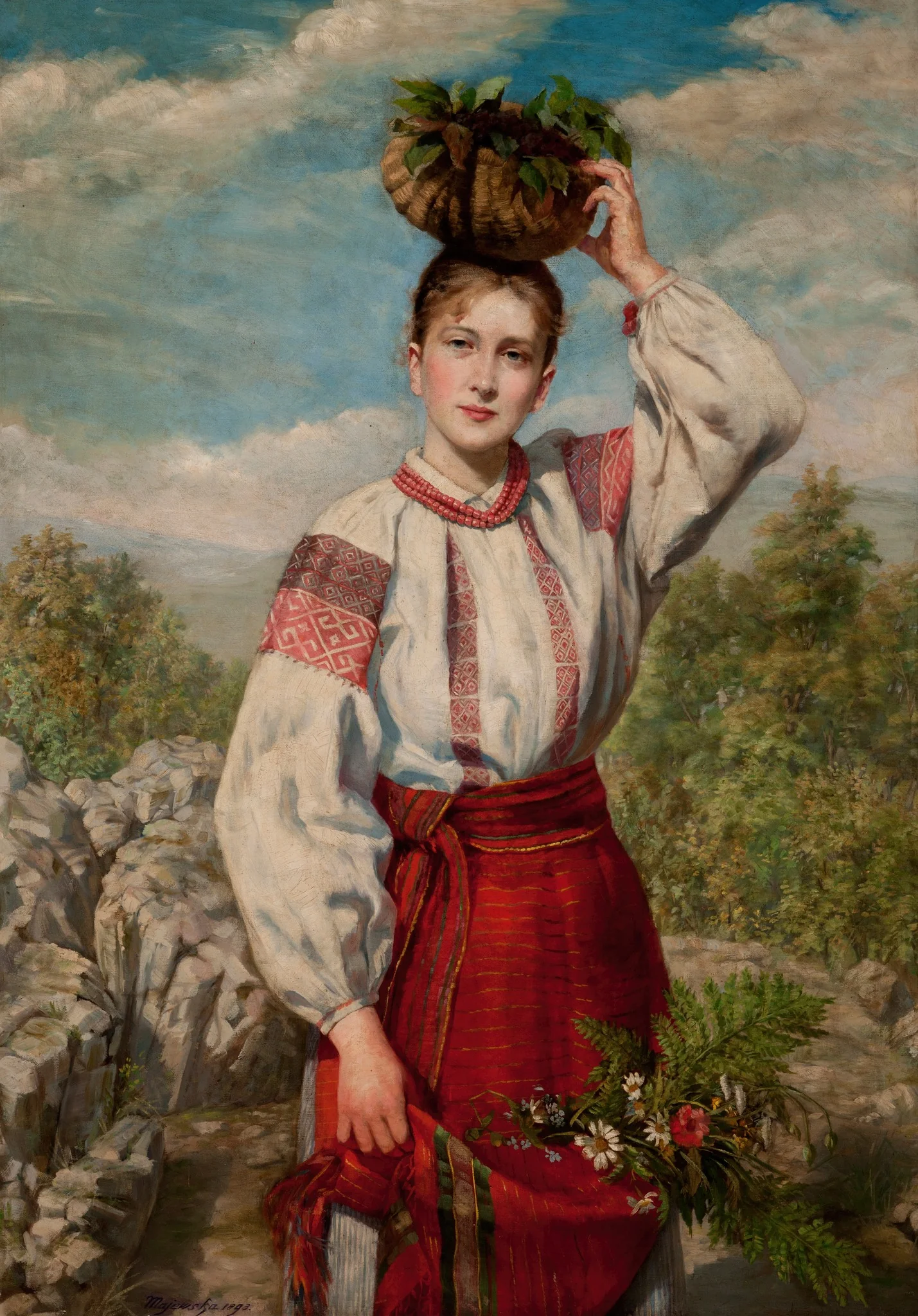 Girl Returning from the Forest, detail