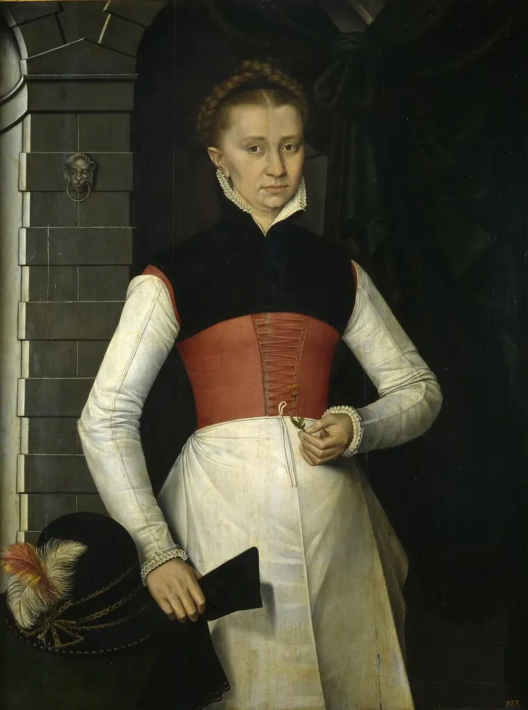 Lady with a Yellow Flower, by Adriaen van Cronenburg, oil, 1567