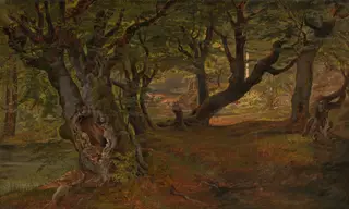 View of Bregentved Forest, Sjaeeland, by Frederik Sødring, oil, 1834