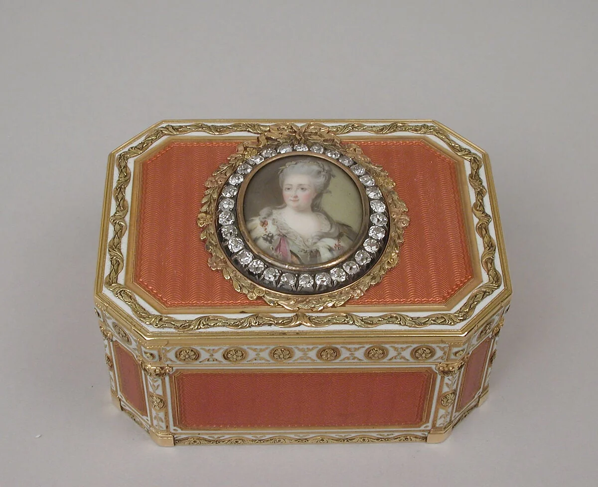 Snuffbox with portrait of Catherine II (1729–1796), Empress of Russia, detail