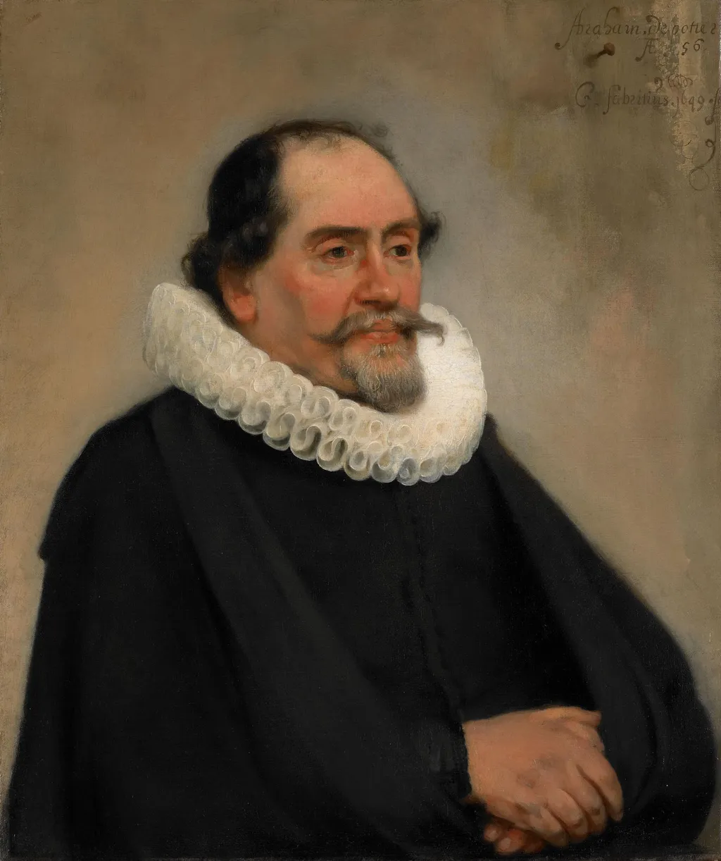 Portrait of Abraham de Potter, by Carel Fabritius, oil, 1649