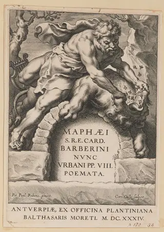 Title Page for Maffeo Barbarini, Poemata, by Cornelis Galle I, ink, 1634