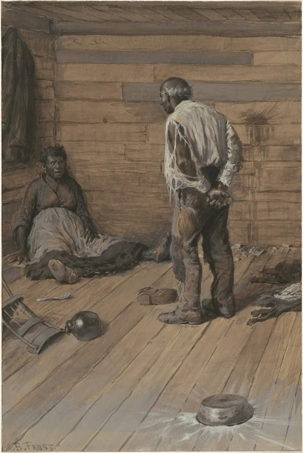 A Conjugal Difference, by Arthur B. Frost, gouache, 1884