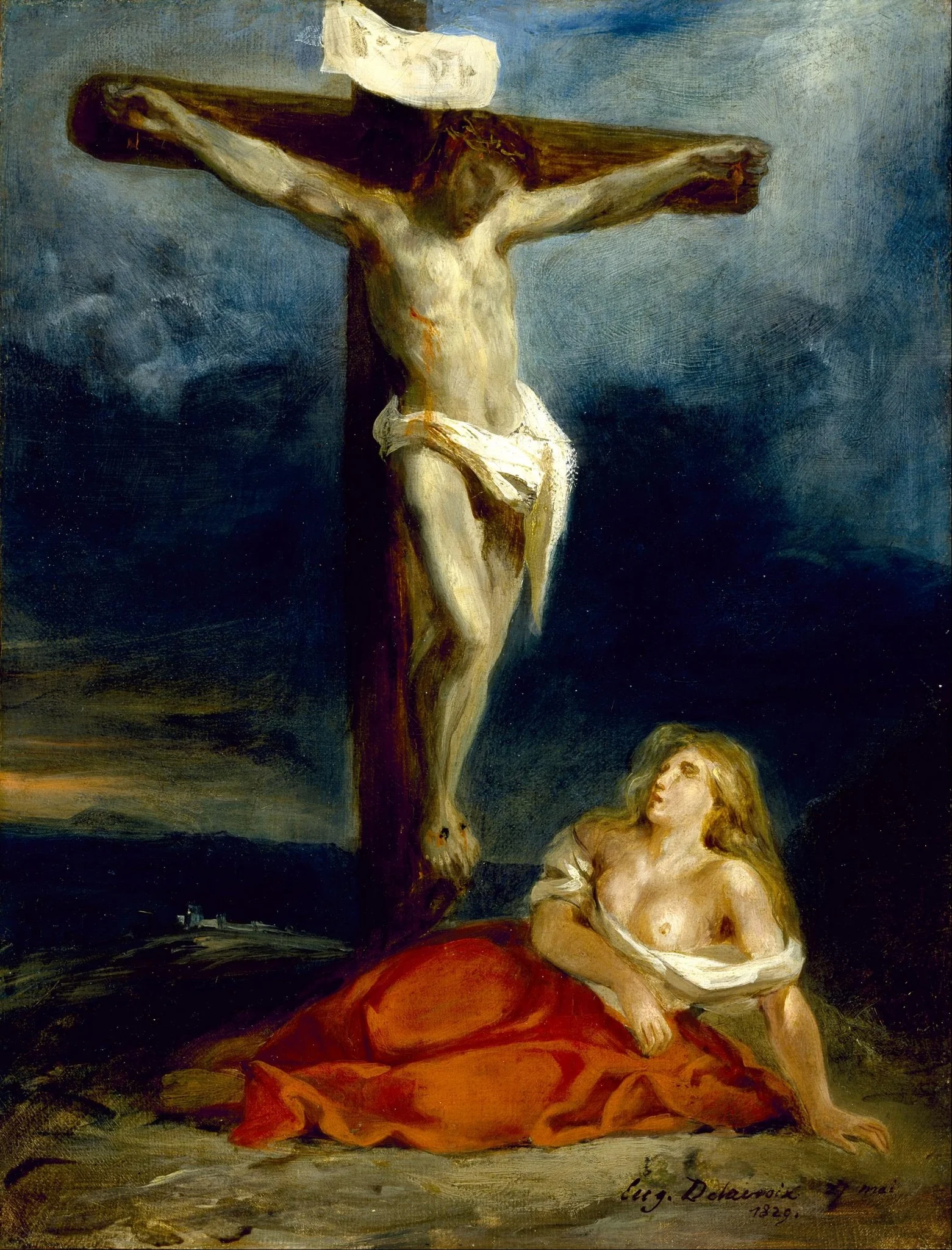Saint Mary Magdalene at the Foot of the Cross, detail