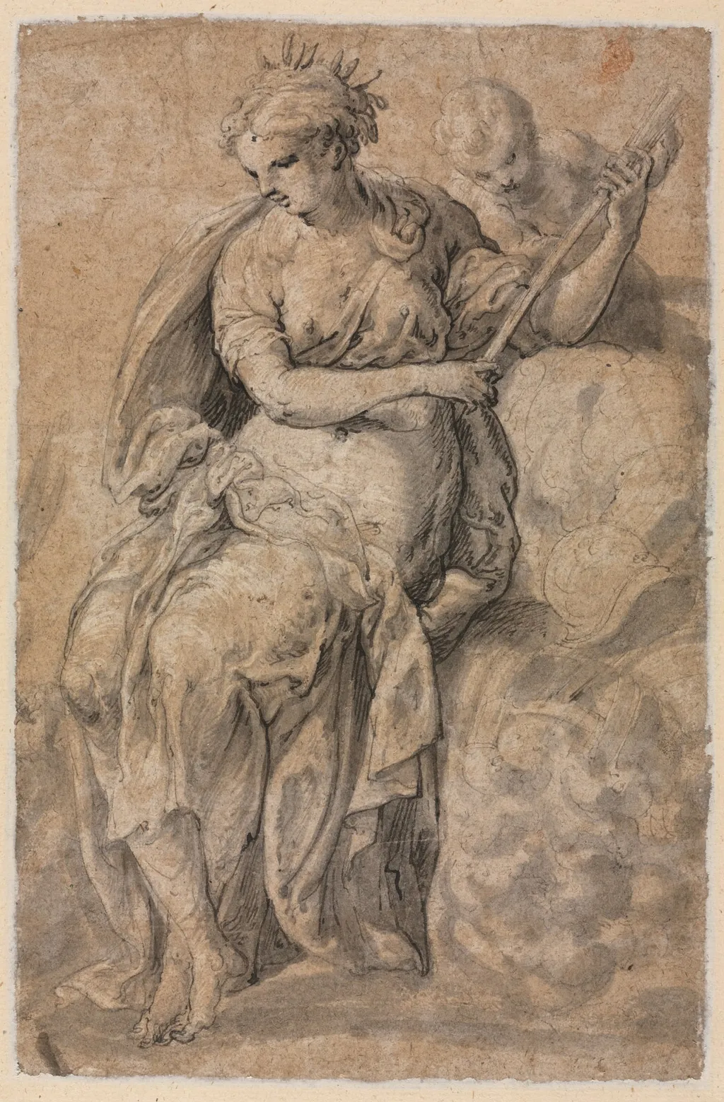 Allegorical Figure (verso), by Niccolò dell'Abbate, 1504