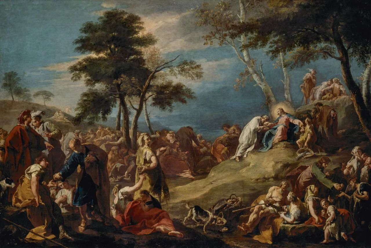 The miracle of the loaves and fishes, detail